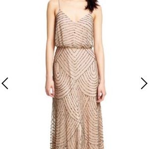 Adrianna Papell Blouson Beaded Gown